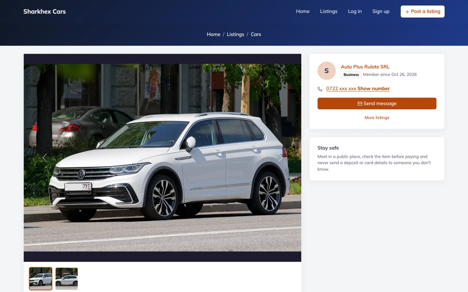 Listing page