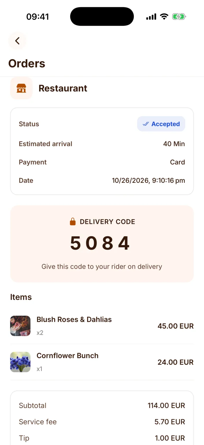 Delivery code